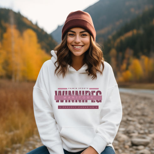 C & Win Sports Winnipeg Manitoba Hoodie White / S - C & Win Sports