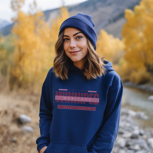 C & Win Sports Winnipeg Manitoba Hoodie Royal / S - C & Win Sports