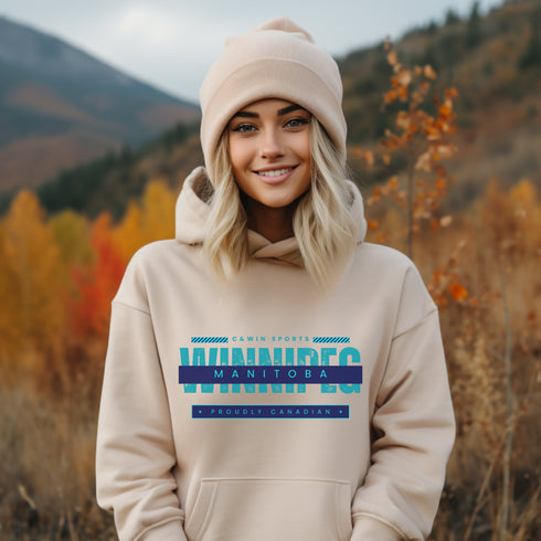 C & Win Sports Winnipeg Manitoba Hoodie Sand / S - C & Win Sports