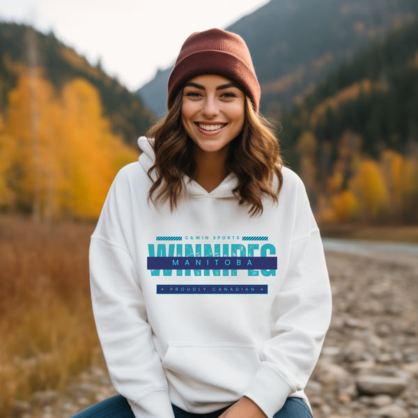 C & Win Sports Winnipeg Manitoba Hoodie White / S - C & Win Sports