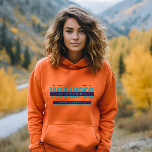 C & Win Sports Winnipeg Manitoba Hoodie Orange / S - C & Win Sports