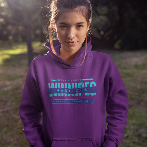 C & Win Sports Winnipeg Manitoba Hoodie Purple / S - C & Win Sports