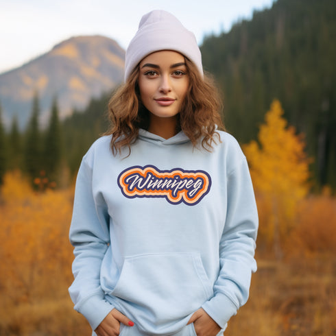 C & Win Sports Winnipeg Retro Hoodie Light Blue / S - C & Win Sports