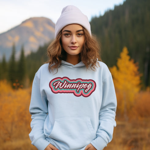 C & Win Sports Winnipeg Retro Hoodie Light Blue / S - C & Win Sports