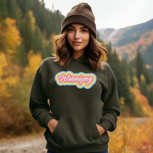 C & Win Sports Winnipeg Retro Hoodie Military Green / S - C & Win Sports