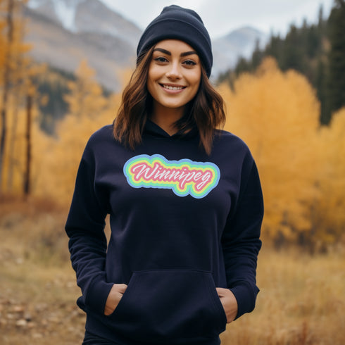 C & Win Sports Winnipeg Retro Hoodie Navy / S - C & Win Sports