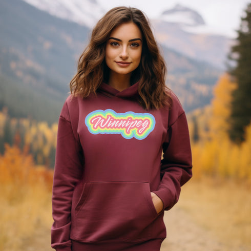 C & Win Sports Winnipeg Retro Hoodie Maroon / S - C & Win Sports