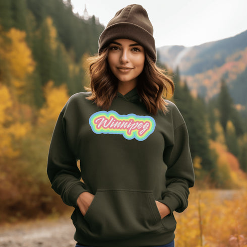 C & Win Sports Winnipeg Retro Hoodie Military Green / S - C & Win Sports