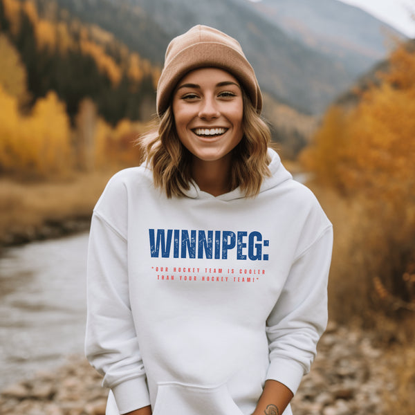 C & Win Sports Winnipeg-Our Hockey Team Is Cooler Hoodie White / S - C & Win Sports