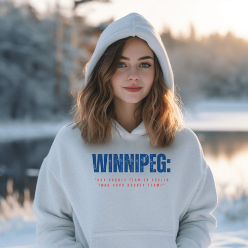 C & Win Sports Winnipeg-Our Hockey Team Is Cooler Hoodie Ash / S - C & Win Sports