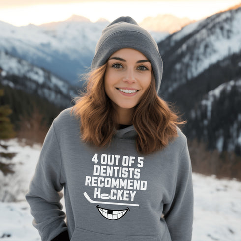 C & Win Sports 4 Out Of 5 Dentists Recommend Hockey Hoodie Sport Grey / S - C & Win Sports