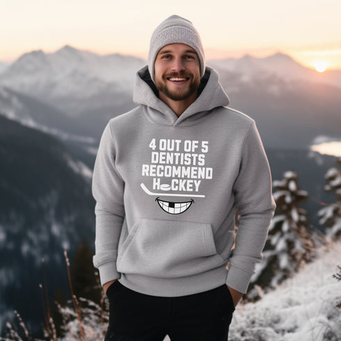 C & Win Sports 4 Out Of 5 Dentists Recommend Hockey Hoodie Sport Grey / S - C & Win Sports