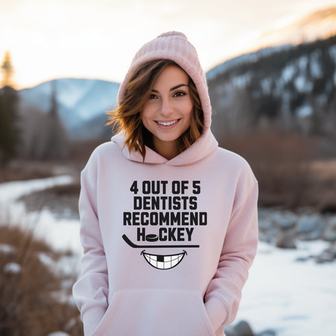 C & Win Sports 4 Out Of 5 Dentists Recommend Hockey Hoodie Light Pink / S - C & Win Sports