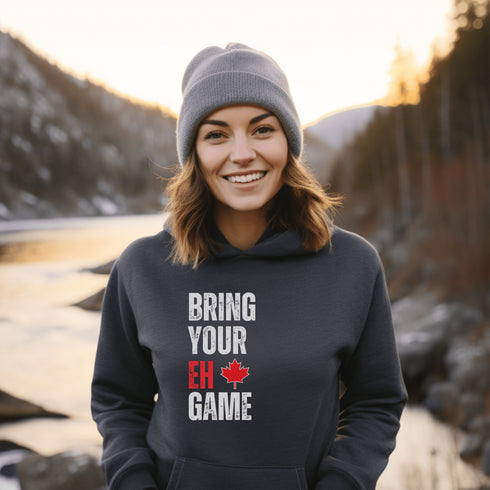 C & Win Sports Bring Your Eh Game Hoodie Dark Heather / S - C & Win Sports