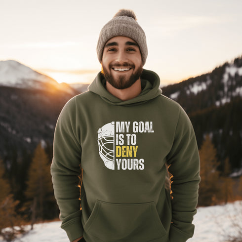 C & Win Sports My Goal Is To Deny Yours Hoodie Military Green / S - C & Win Sports
