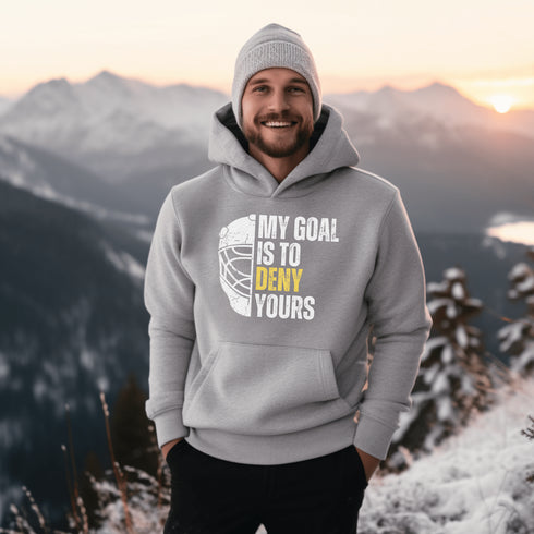 C & Win Sports My Goal Is To Deny Yours Hoodie Sport Grey / S - C & Win Sports