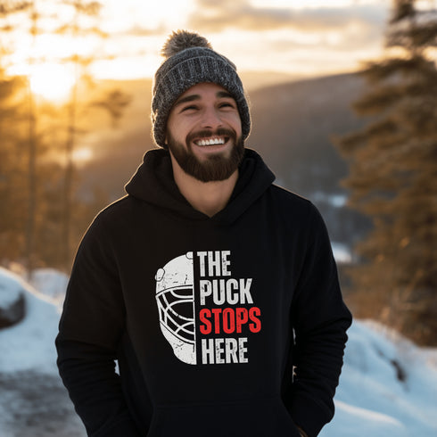 C & Win Sports The Puck Stops Here Hoodie Black / S - C & Win Sports