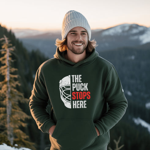 C & Win Sports The Puck Stops Here Hoodie Forest Green / S - C & Win Sports