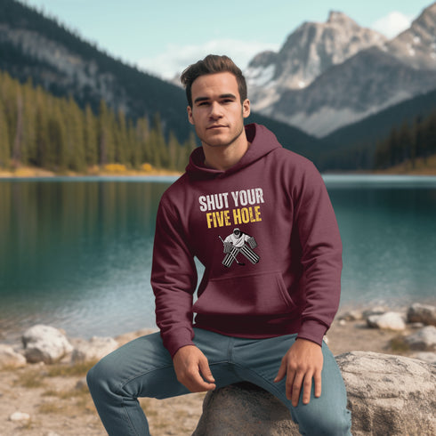 C & Win Sports Shut Your Five Hole Hoodie Maroon / S - C & Win Sports