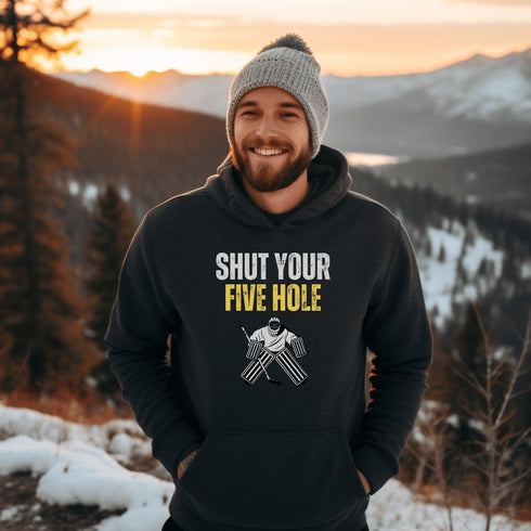 C & Win Sports Shut Your Five Hole Hoodie Dark Heather / S - C & Win Sports