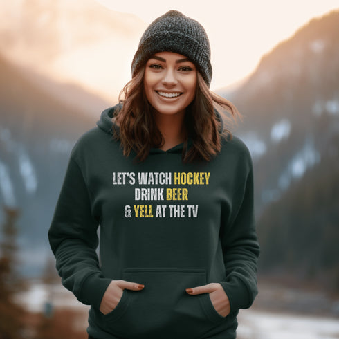 C & Win Sports Let's Watch Hockey Hoodie - C & Win Sports