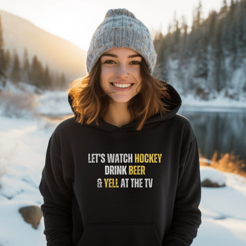 C & Win Sports Let's Watch Hockey Hoodie - C & Win Sports