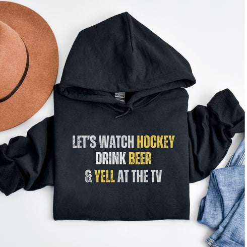 C & Win Sports Let's Watch Hockey Hoodie - C & Win Sports