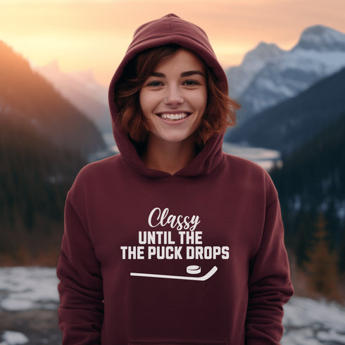 C & Win Sports Classy Until The Puck Drops Maroon / S - C & Win Sports