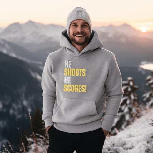 C & Win Sports He Shoots He Scores Hoodie Sport Grey / S - C & Win Sports