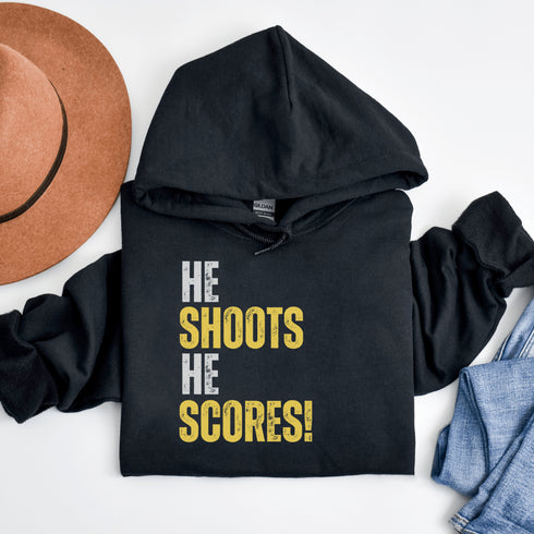 C & Win Sports He Shoots He Scores Hoodie - C & Win Sports