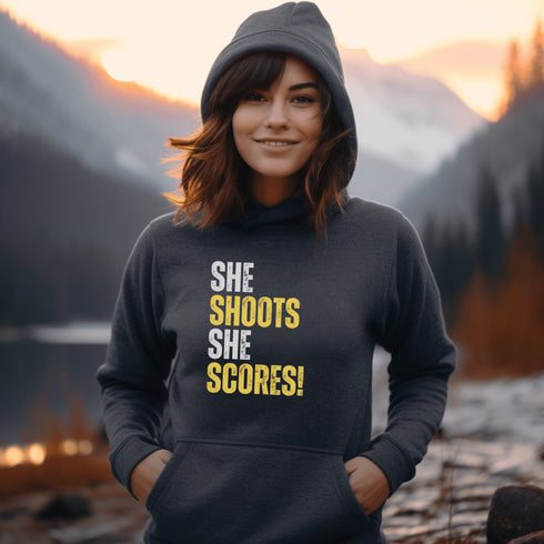 C & Win Sports She Shoots She Scores Hoodie - C & Win Sports