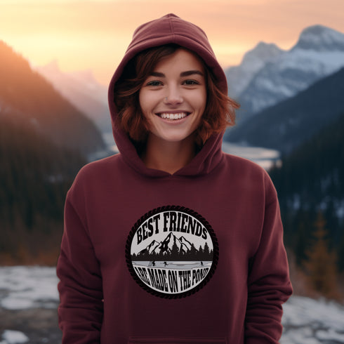 C & Win Sports Best Friends Are Made On The Pond Hoodie Maroon / S - C & Win Sports