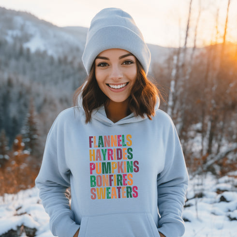 C & Win Sports Flannels, Hayrides Hoodie Light Blue / S - C & Win Sports