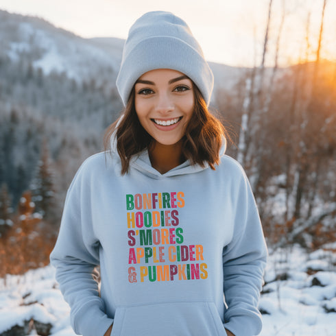 C & Win Sports Bonfire, Hoodie, S'mores Hoodie Light Blue / S - C & Win Sports