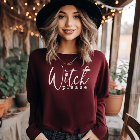 C & Win Sports Witch Please Sweatshirt S / Maroon - C & Win Sports