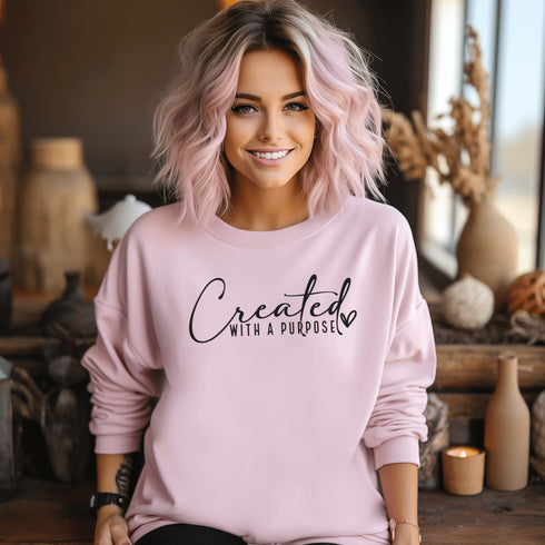 C & Win Sports Created With A Purpose Sweatshirt S / Light Pink - C & Win Sports