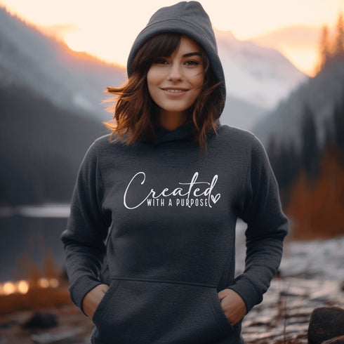 C & Win Sports Created With A Purpose Hoodie Dark Heather / S - C & Win Sports