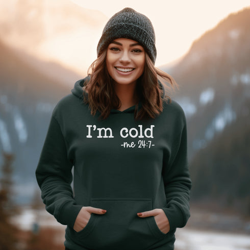 C & Win Sports I'm Cold Hoodie Forest Green / S - C & Win Sports