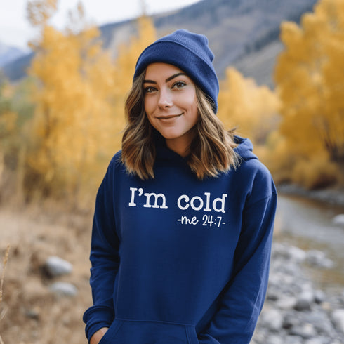 C & Win Sports I'm Cold Hoodie Royal / S - C & Win Sports