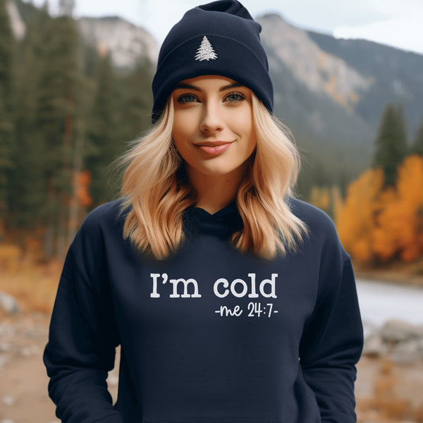 C & Win Sports I'm Cold Hoodie Navy / S - C & Win Sports