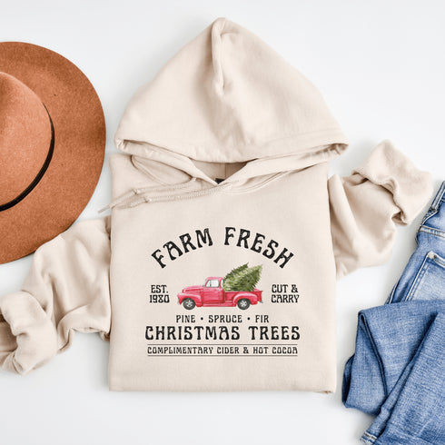 C & Win Sports Farm Fresh Christmas Trees Hoodie - C & Win Sports