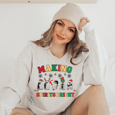 C & Win Sports Making Spirits Bright Sweatshirt S / Ash - C & Win Sports