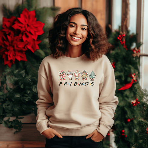 C & Win Sports Christmas Friends Sweatshirt S / Sand - C & Win Sports