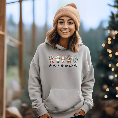 C & Win Sports Christmas Friends Hoodie Ash / S - C & Win Sports