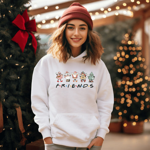C & Win Sports Christmas Friends Hoodie White / S - C & Win Sports