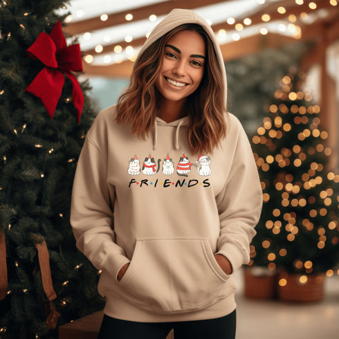 C & Win Sports Cat Friends Hoodie Sand / S - C & Win Sports