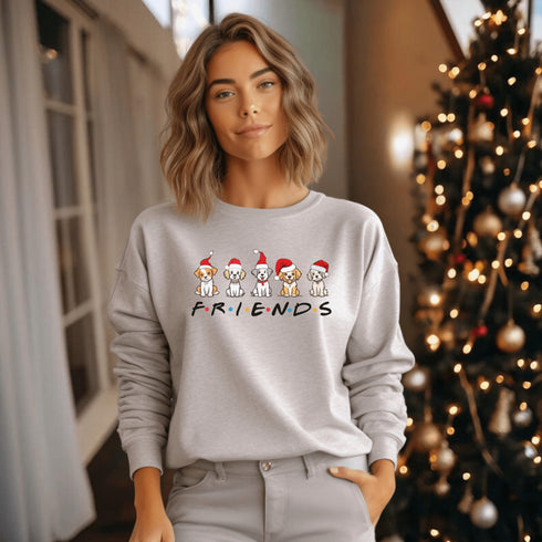 C & Win Sports Dog Friends Sweatshirt S / Ash - C & Win Sports