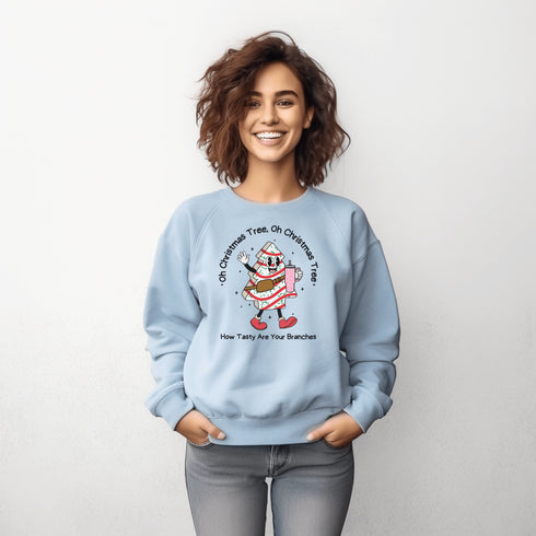 C & Win Sports Oh Christmas Tree Sweatshirt S / Light Blue - C & Win Sports
