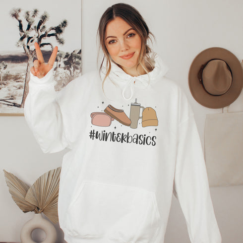 C & Win Sports #Winterbasics Hoodie White / S - C & Win Sports