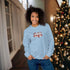 C & Win Sports Embroidered Christmas Cat Sweatshirt Light Blue / S - C & Win Sports